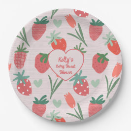 Prato De Papel Berry Sweet Strawberry Baby Shower Paper Plate