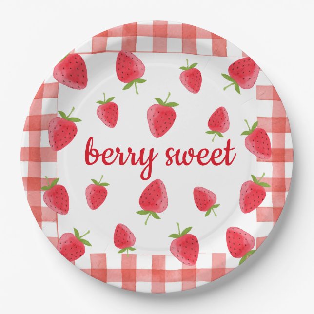 Prato De Papel Berry Sweet Strawberry Party Napkin (Frente)