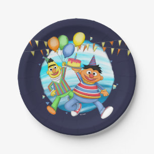 Prato De Papel Bert e Ernie Birthday Balloons