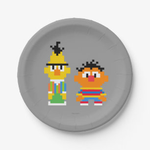 Prato De Papel Bert e Ernie Pixel Art