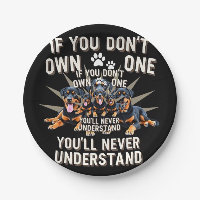 Prato De Papel Best Rottweiler Art For Men Women Kids Rottie Rott (Frente)