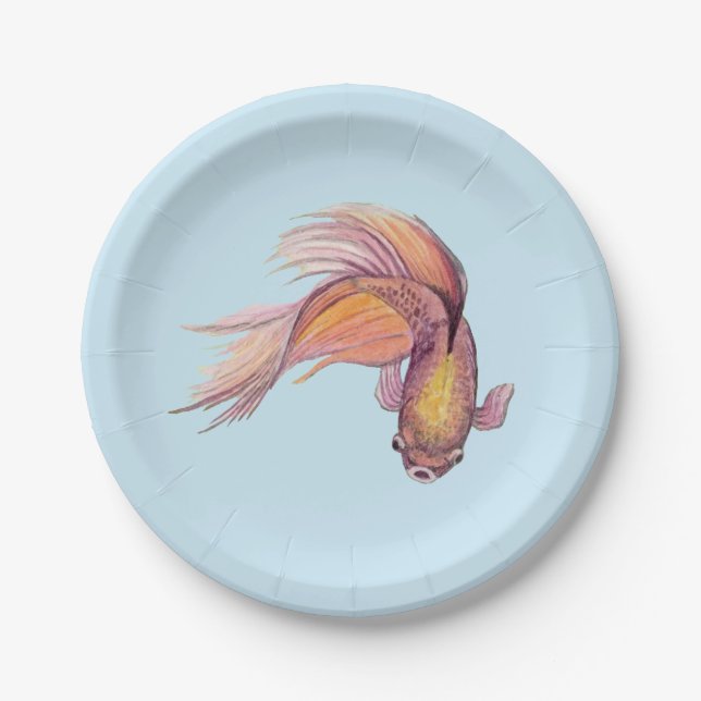 Prato De Papel Betta Fish (Frente)