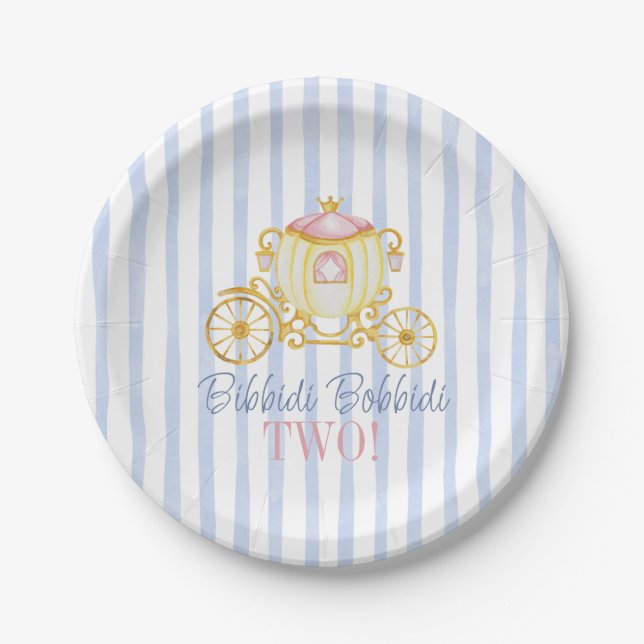 Prato De Papel Bibbidi Bobbidi Boo Two - Second Princess Birthday (Frente)