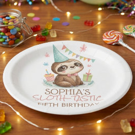 Prato De Papel Bicho-preguiça aniversário infantil bicho-preguiça