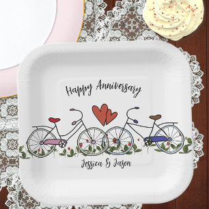 Prato De Papel Bicicletas Amantes de Papéis de Aniversário