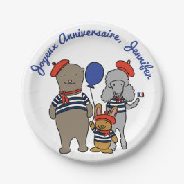 Prato De Papel Bicicletas Francesas Cute Personalizam Aniversário