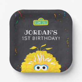 Prato De Papel Big Bird Chalkboard Confetti Birthday