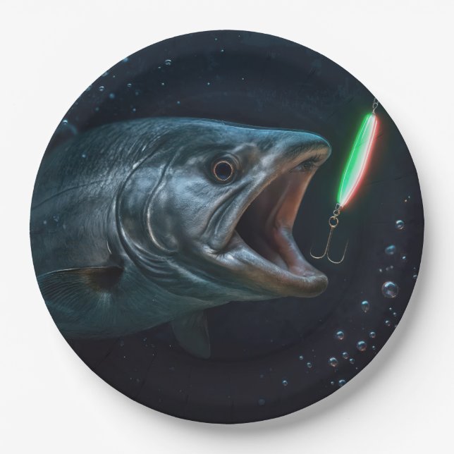 Prato De Papel Big Fish with Neon Lure (Frente)
