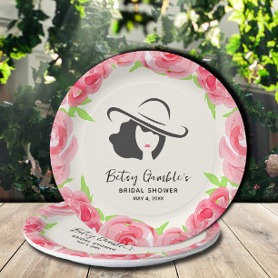 Prato De Papel Big Hat Lady Rosa Derby Chá de panela