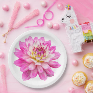 Prato De Papel Big Pink Dahlia