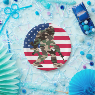 Prato De Papel Bigfoot Sasquatch Camuflagem 