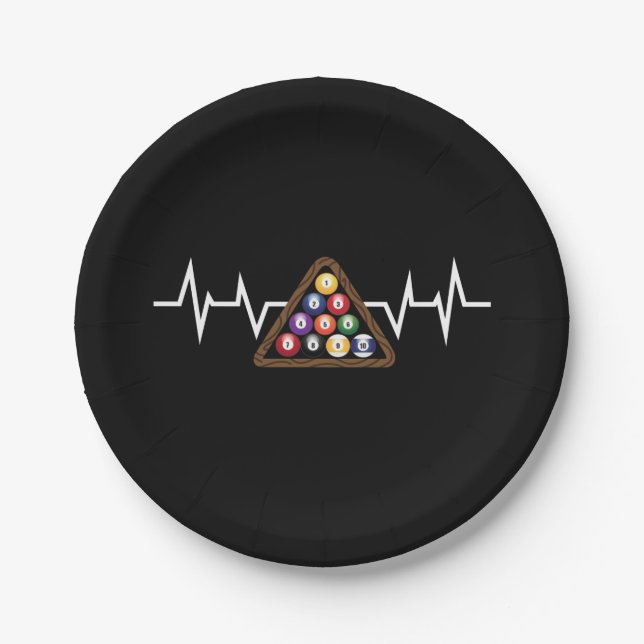 Prato De Papel Billiard Ball Rack Heartbeat (Frente)