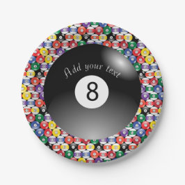 Prato De Papel Billiard Piscina Balls Número Sólido Oito
