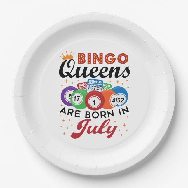 Prato De Papel Bingo Queens São Nasceres em julho (Frente)