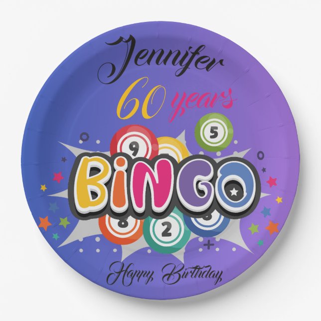 Prato De Papel BINGO themed birthday party  (Frente)