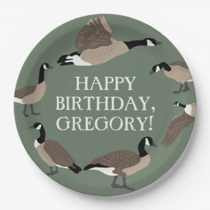 Prato De Papel Bird Lovers Canada Geese Ilustração Personalizad