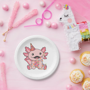 Prato De Papel Birthday Animal Cute Axolotl Aniversário de crianç