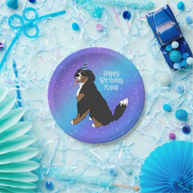 Prato De Papel Birthday Bernese Mountain Dog (Festa)