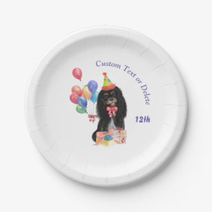 Prato De Papel Birthday Black and Tan Cavalier Spaniel