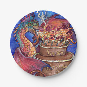 Prato De Papel Birthday Cake Dragon