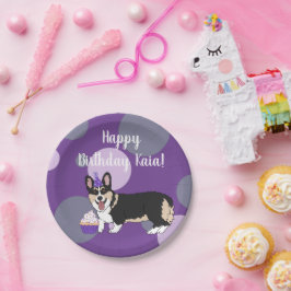 Prato De Papel Birthday Corgi
