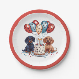 Prato De Papel Birthday Dachshund Dogs