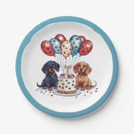 Prato De Papel Birthday Dachshund Dogs