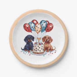 Prato De Papel Birthday Dachshund Dogs