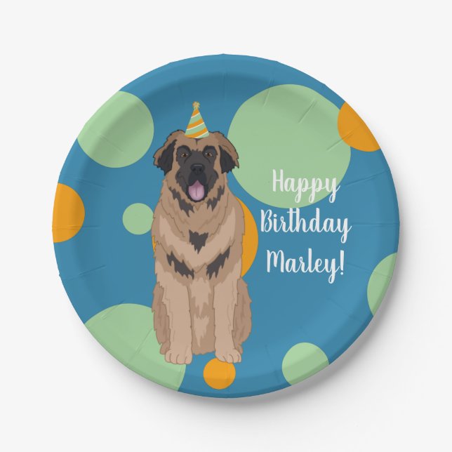 Prato De Papel Birthday Leonberger (Frente)