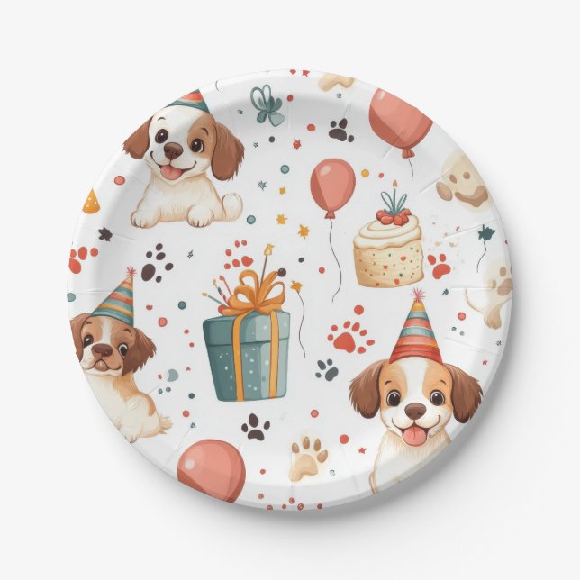Prato De Papel Birthday Puppy Party Bowl (Frente)