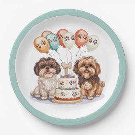 Prato De Papel Birthday Shih Tzu Dogs Birthday Cake