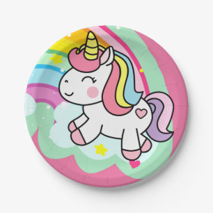 Prato De Papel Birthday Unicorn