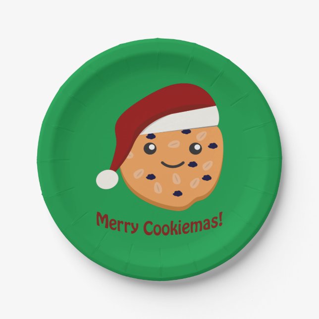Prato De Papel Biscoito de Natal Merry Cookiemas (Frente)