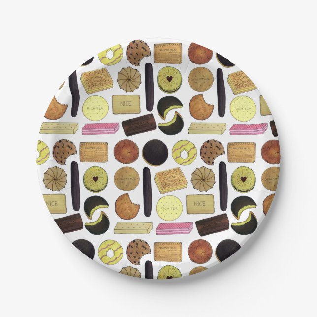 Prato De Papel Biscoitos britânicos Pão-de-Atalho Rich Tea Digest (Frente)