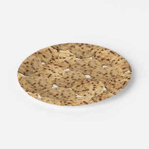 Prato De Papel Biscoitos caseiros dos pedaços de chocolate