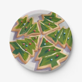 Prato De Papel Biscoitos de Árvore de Natal Festa de Fim de Ano
