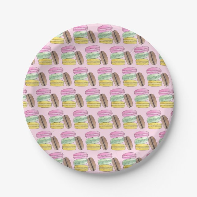 Prato De Papel Biscoitos de Massa Folhada Francesa Macarons Padar (Frente)