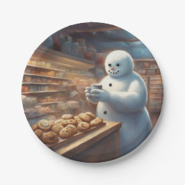 Prato De Papel Biscoitos de Natal e festa do boneco de neve com c