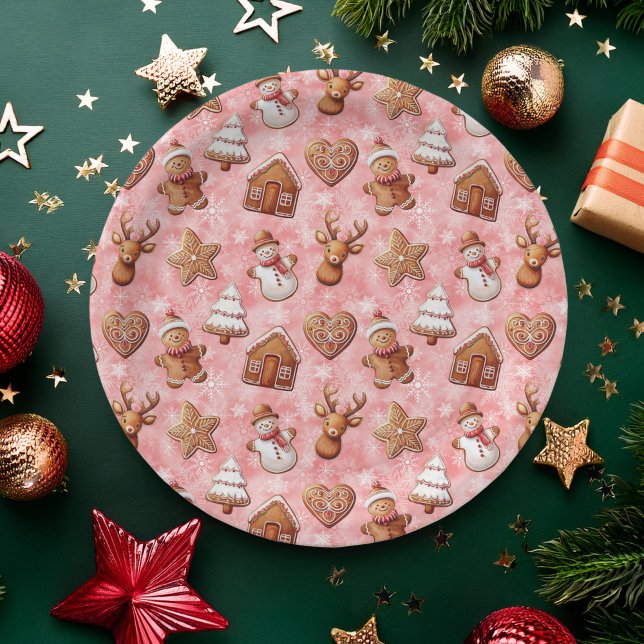 Prato De Papel Biscoitos de pão-de-gengibre Natal (Criador carregado)