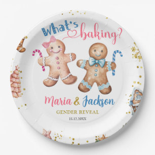 Prato De Papel Biscoitos Gingerbis Sexo Papelão Revelado