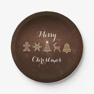 Prato De Papel Biscoitos nobres do pão-de-espécie do Natal