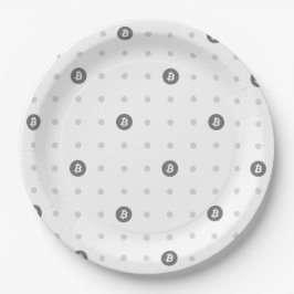 Prato De Papel Bitcoin Polka Dot Paper Plate (Large)