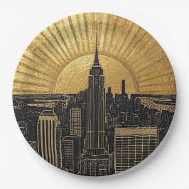 Prato De Papel Black and Gold Art Deco Paper Napkins