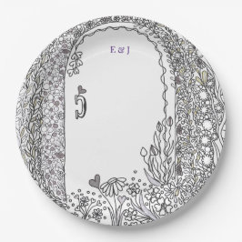 Prato De Papel Black and White Floral Garden Door Wedding