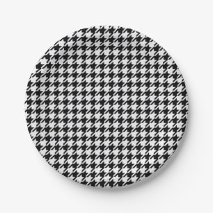 Prato De Papel Black and White Houndstooth by Shirley Taylor