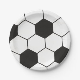 Prato De Papel Black And White Soccer Ball Geometric Pattern
