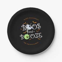 Prato De Papel Black Boos e Booze Festa de Halloween