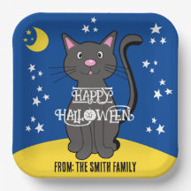 Black Cat Halloween Stars Moon Cuecas