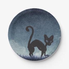 Prato De Papel Black Cat VibesPaper Plate
