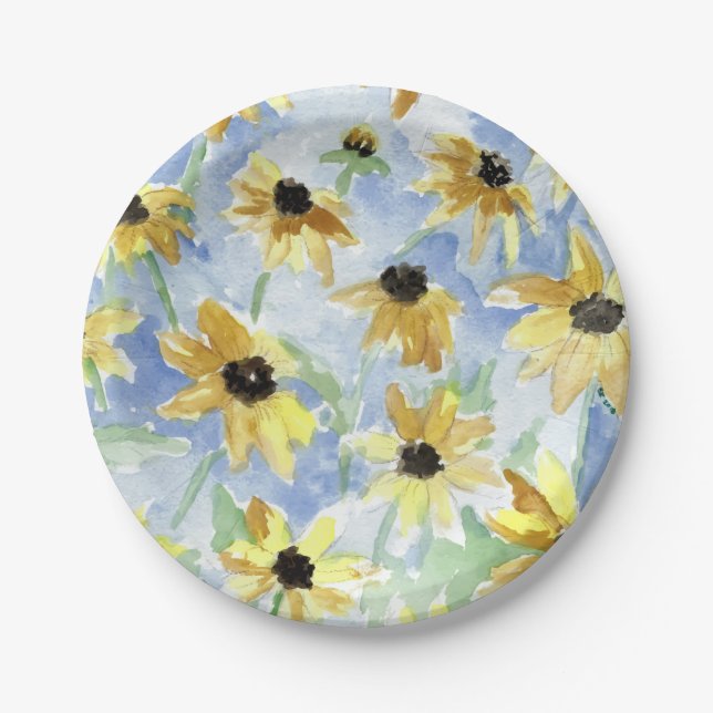Prato De Papel Black Eyed Susan Floral (Frente)